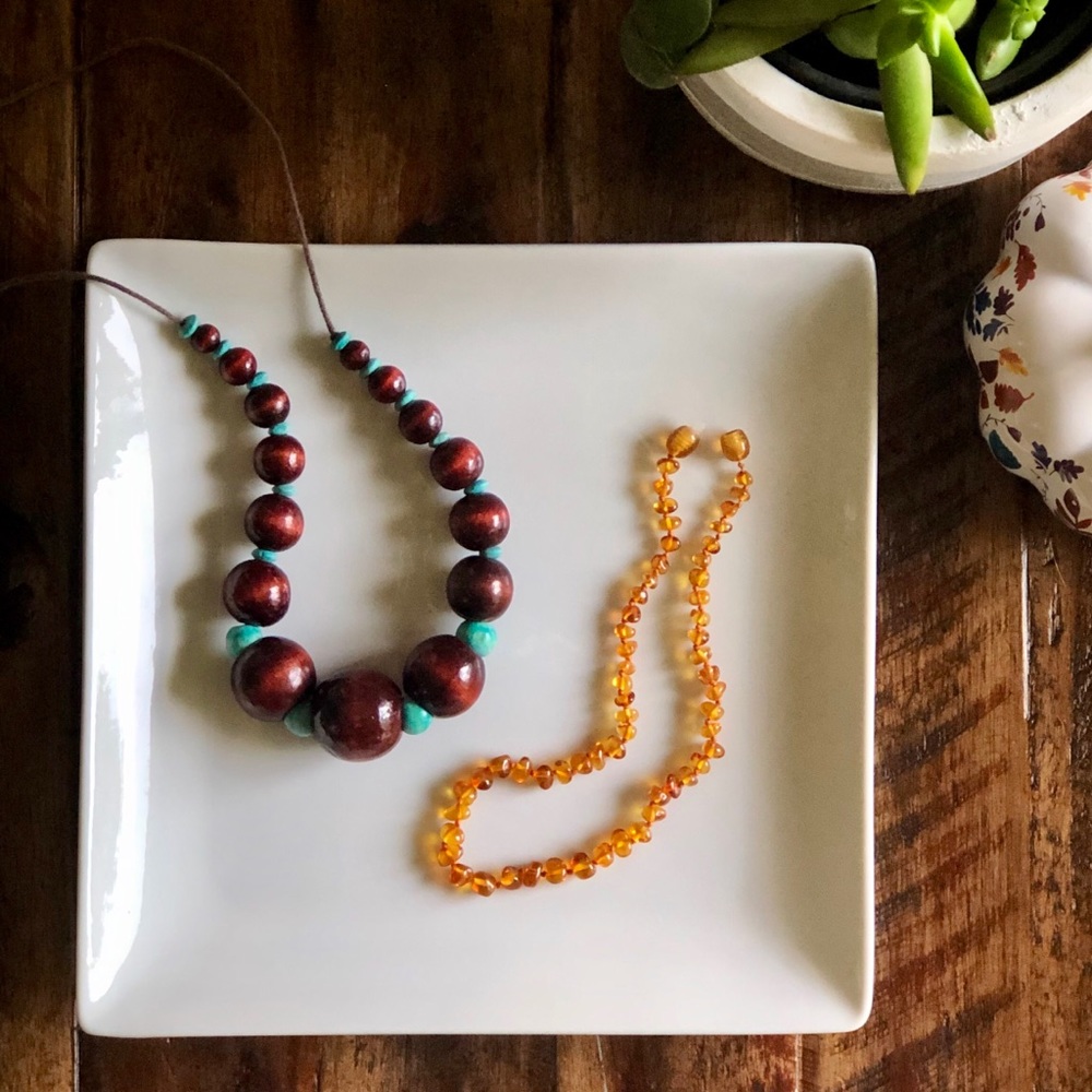 Genuine Baltic Amber & Nursing Necklace Bundle
